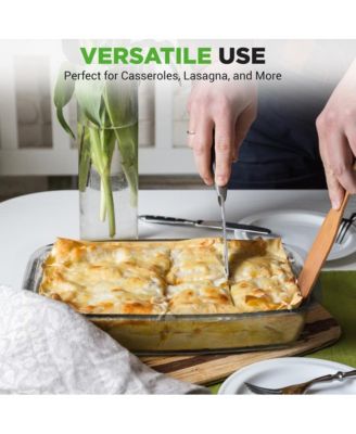 4 Sets of High Borosilicate Rectangular Glass Bakeware Set with PE Lid (Red)