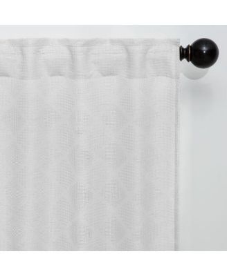 Premium 2-Panel Diamond Textured Semi Sheer Curtain Panels - 3-in-1 Back Tab, Rod Pocket, Ring Tab - for Windows Living Room Bedroom - Semi-Sheer Drapes for Privacy - 52 x 108 Inches - Taupe