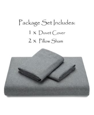 Premium Faux Linen Bedding Duvet Cover 3-Piece Soft Luxury Set - Double Brushed Breathable Microfiber Comforter Cover - Breathable Washable Wrinkle and Stain Resistant - Charcoal Queen Size