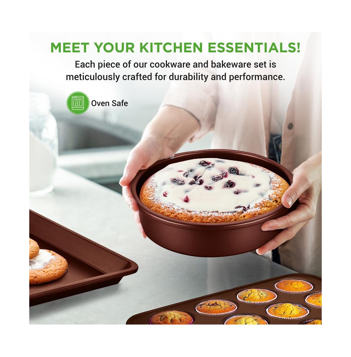 NutriChef Kitchenware Pots & Pans Set – High-qualified Basic Kitchen Cookware Set, Non-Stick (20-Piece Set)