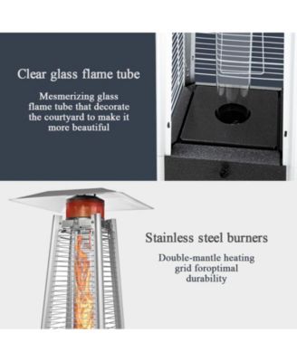 42000 BTU Outdoor Black Pyramid Patio Heater with Cover