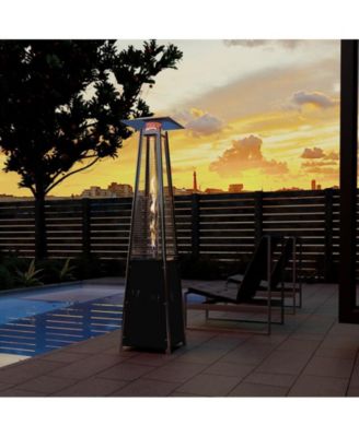 42000 BTU Outdoor Black Pyramid Patio Heater with Cover