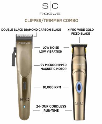 Rogue Professional 9V Magnetic Motor Cordless Clipper and Trimmer Combo Set - Matte Gunmetal