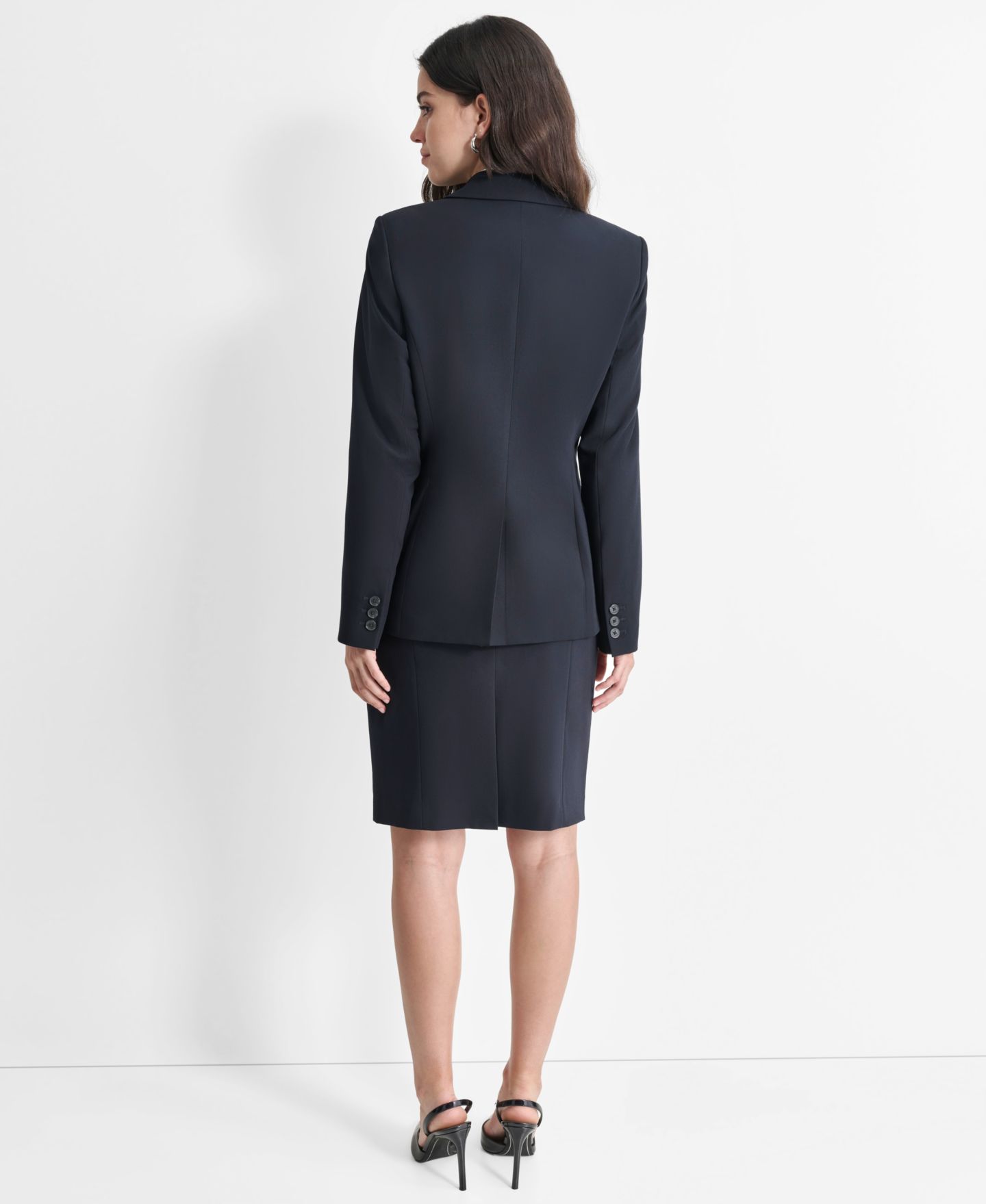 Женский пиджак DKNY Single-Button-Front Long-Sleeve Blazer, цвет: Тёмно-синий — фото 5