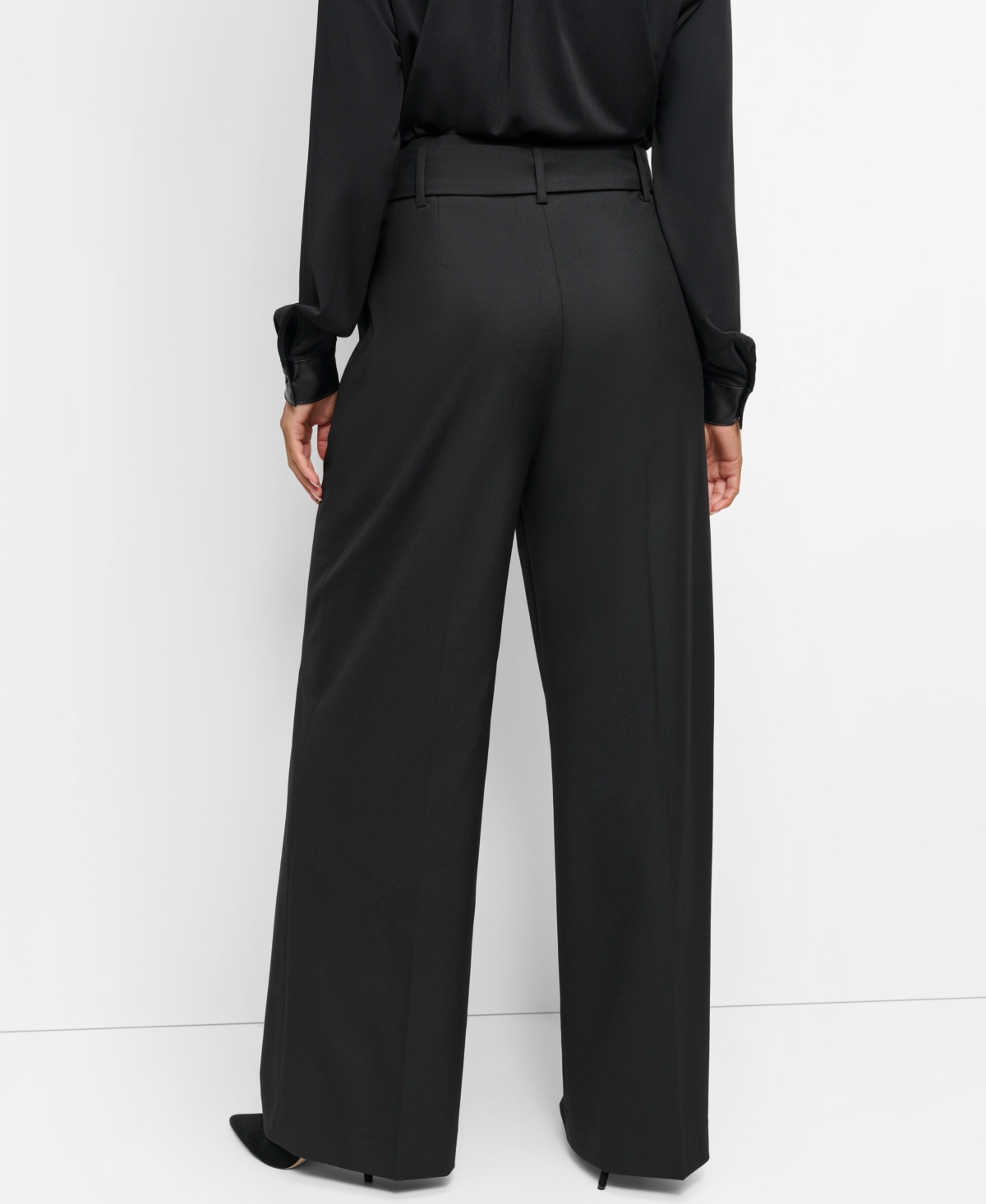 Dkny Women's Belted Mid-Rise Wide-Leg Pants