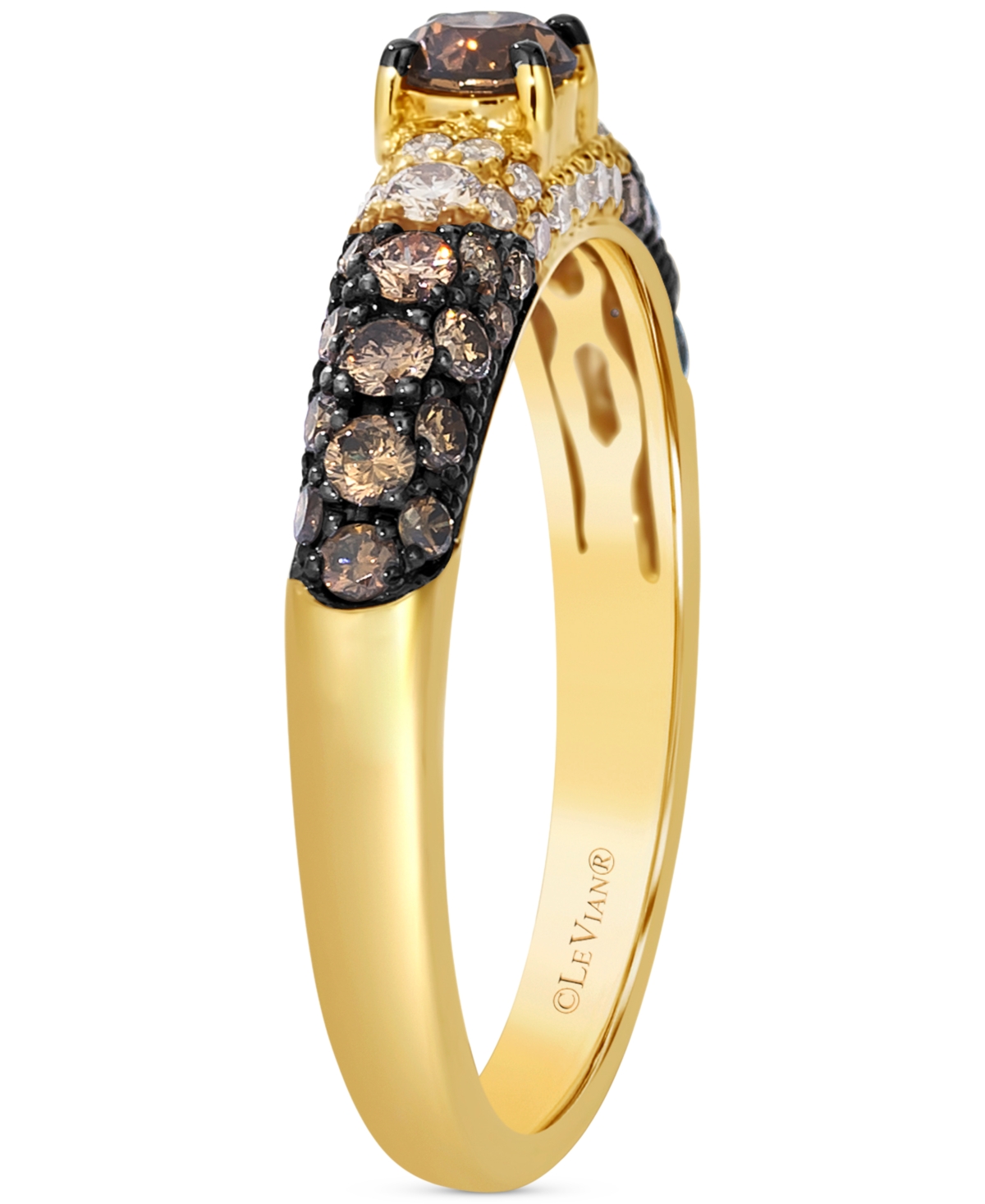 Le Vian Ombre Chocolate Diamond, Chocolate Ombre Diamond & Nude Diamond Ring (3/4 Ct. T.w.) In 14k Gold In 14k Honey Gold Ring