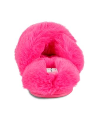 Women's Extra Soft High Plush Cross Band Slide Slippers