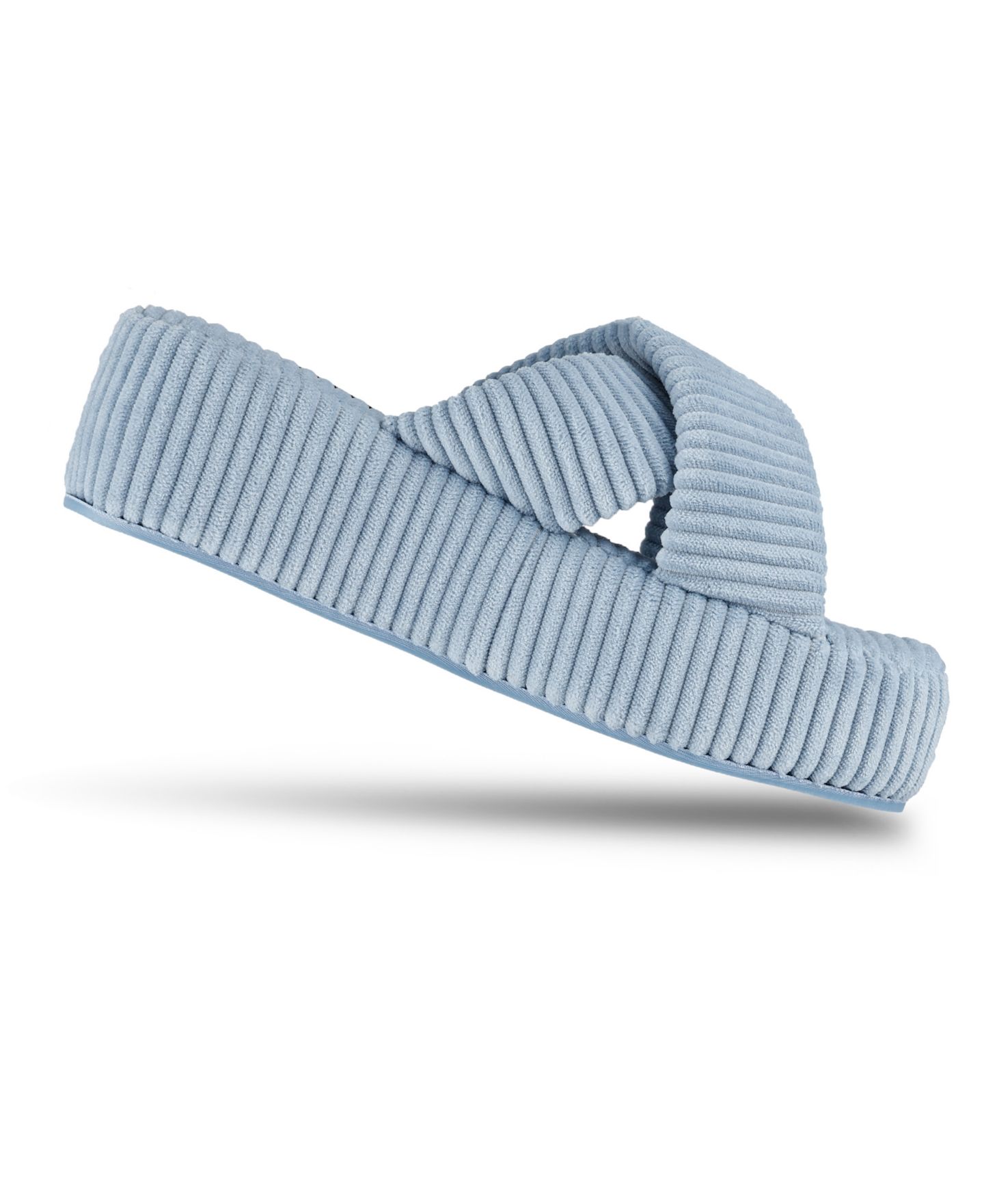 Женские тапочки Jessica Simpson Ribbed Terry Cross Band Slide Platform Slipper, цвет: Синий — фото 5