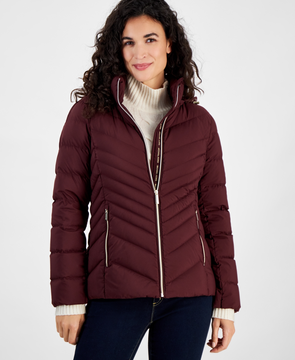 Michael Michael Kors Women's Hooded Packable Down Puffer Coat, Created for Macy's
