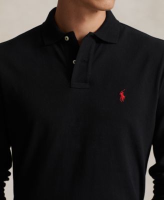 Men's Classic Fit Long Sleeve Mesh Polo