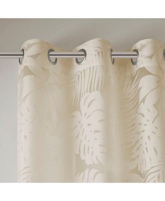 Leilani Palm Leaf Burnout Window Sheer Curtain