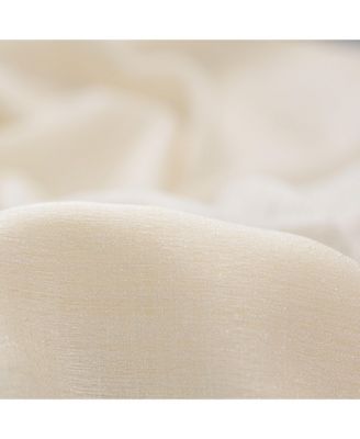 Premium 2-Panel Faux Belgian Flax Textured Semi Sheer Curtains - for Windows Living Room Bedroom Patio - Partial Sheer Drapes for Privacy & Home Decor 52 x 108 Inches Long - Dark Blue