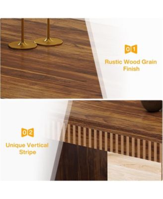 3-Piece Dining Table Set, 55" Dining Room Table with 2 Benches for 4-6 People, Farmhouse Rectangular Dining Room Table Set