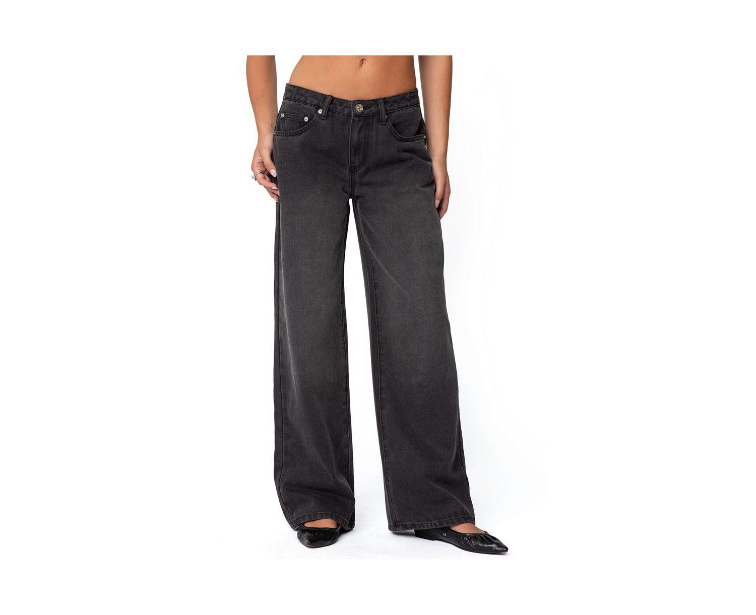 Women's 1980 Leopard Patch Low Rise Baggy Jeans