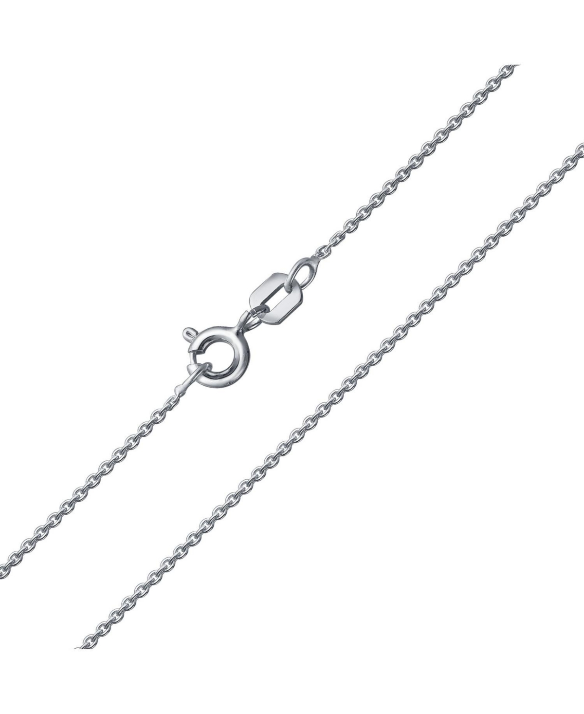 Sterling Silver Rolo Chain Necklace 60 Gauge Round Link Made in Italy - Silver tone