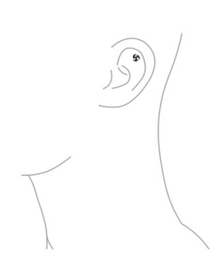 Tribal Star Swirl Stud Earrings Silver Black Stainless Steel