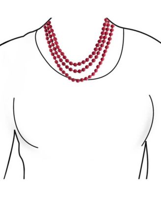 Classic Western Style Hand Knotted Simulated Pearls Round Ball Bead Endless Long Strand Double Triple Wrap Layer Necklace