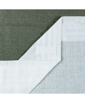 Premium 2-Panel Gradient Ombre Faux Belgian Flax Semi Sheer Curtains - for Windows Living Room Bedroom - Partial See Through Drapes for Privacy and Home52 x 63 Inches Long - Black Gray