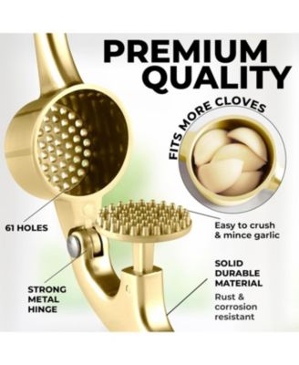 Large Premium Garlic Press Set - Bigger Bowl for Bigger Garlic