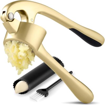 Large Premium Garlic Press Set - Bigger Bowl for Bigger Garlic