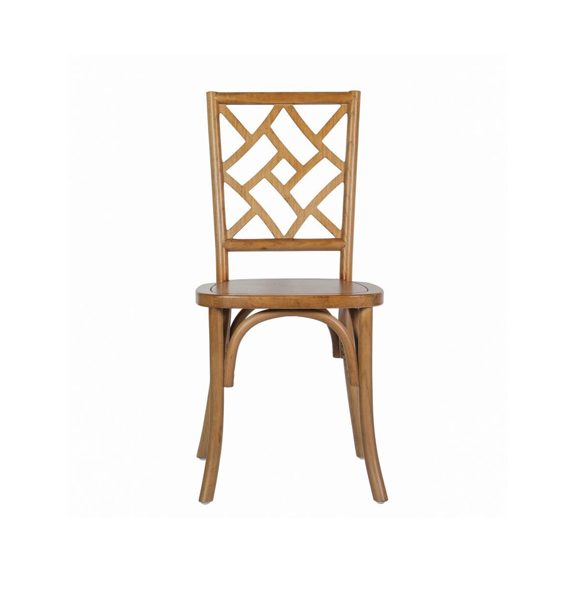 Merrick Lane Mara Set Of 2 Solid Wood Dining Chairs With Stackable Design, Ornate Seat Back Accenting, And Elegant Finish