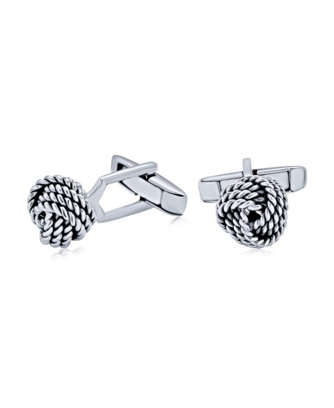 Мужские рубашки Bling Jewelry Twist Love Knot Woven Braided Cable Ball Shirt Cufflinks Executive Groom Gift .925 Sterling Silver Hinge Bullet Back