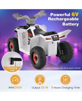 Kids Electric Ride On ATV Toy 6V Battery Powered Electric Vehicle Toy w/ Direction Control Rose Red