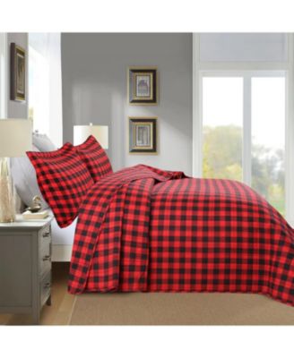 3 Pcs Christmas Red Buffalo Plaid Check Quilt Bedspread Set King