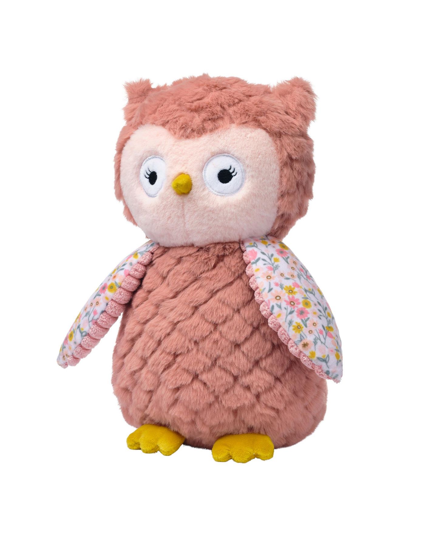 Детская мягкая игрушка Lambs & Ivy Twiggy Textured Floral 10" Plush Owl, 1-Piece, цвет: Розовый — фото 5