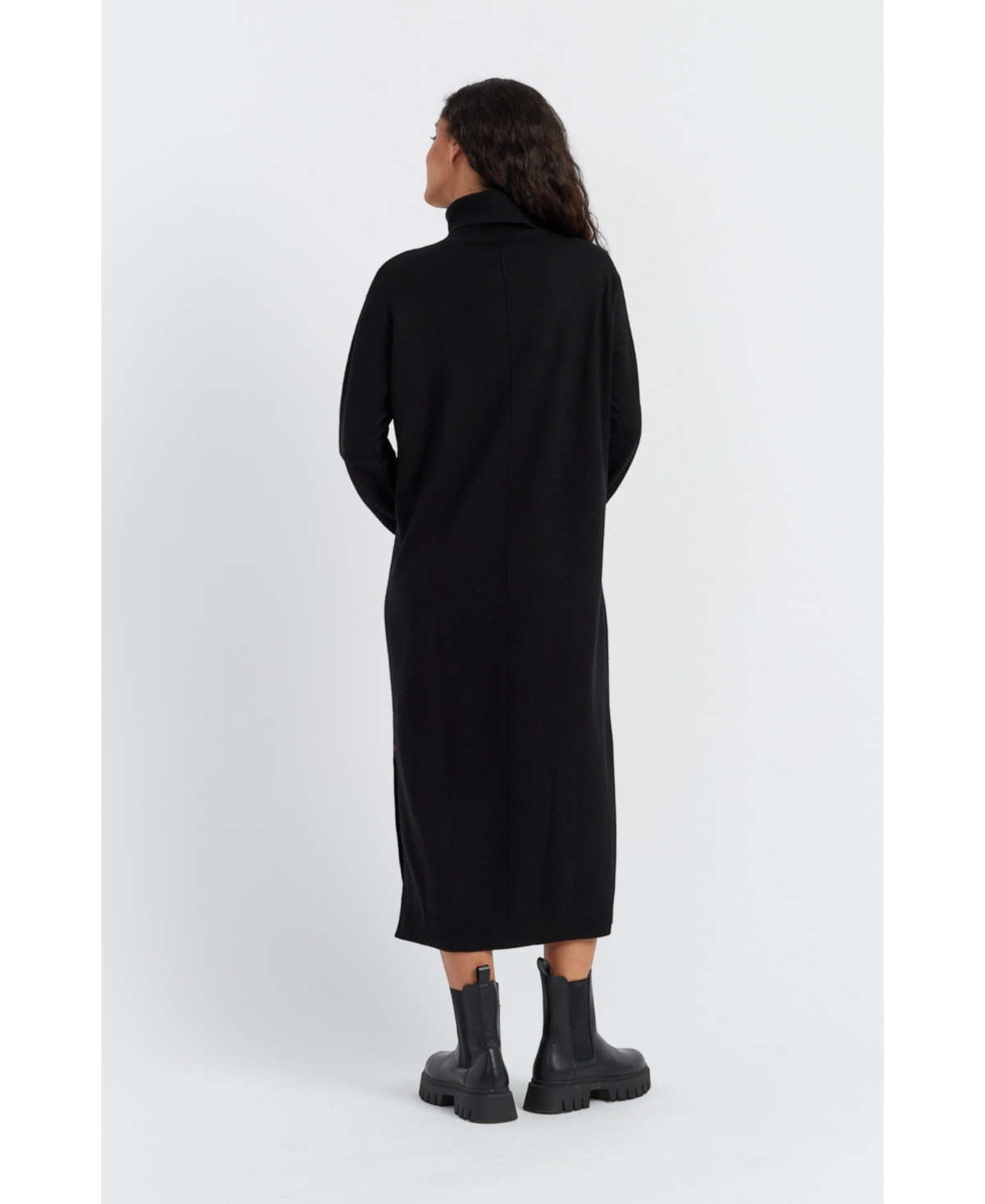 Chinti and Parker Women's Chinti & Parker Wool-Cashmere Relaxed Rollneck Midi Dress