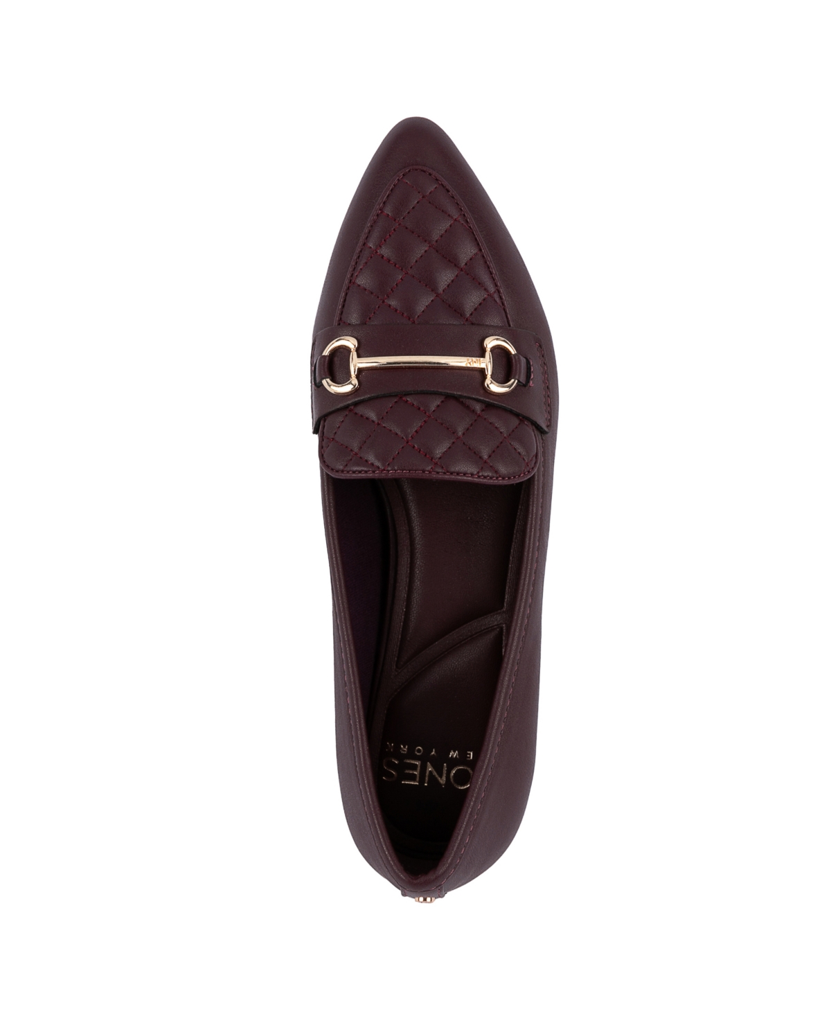 Jones New York Women's Quadia Pointed Toe Quilted Loafers In Black Smooth