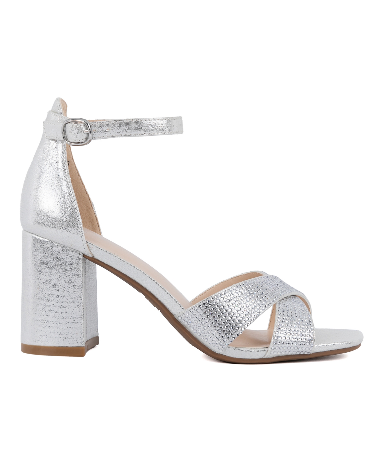 Jones New York Women's Eacross Block Heel Dress Sandals In Light Silver