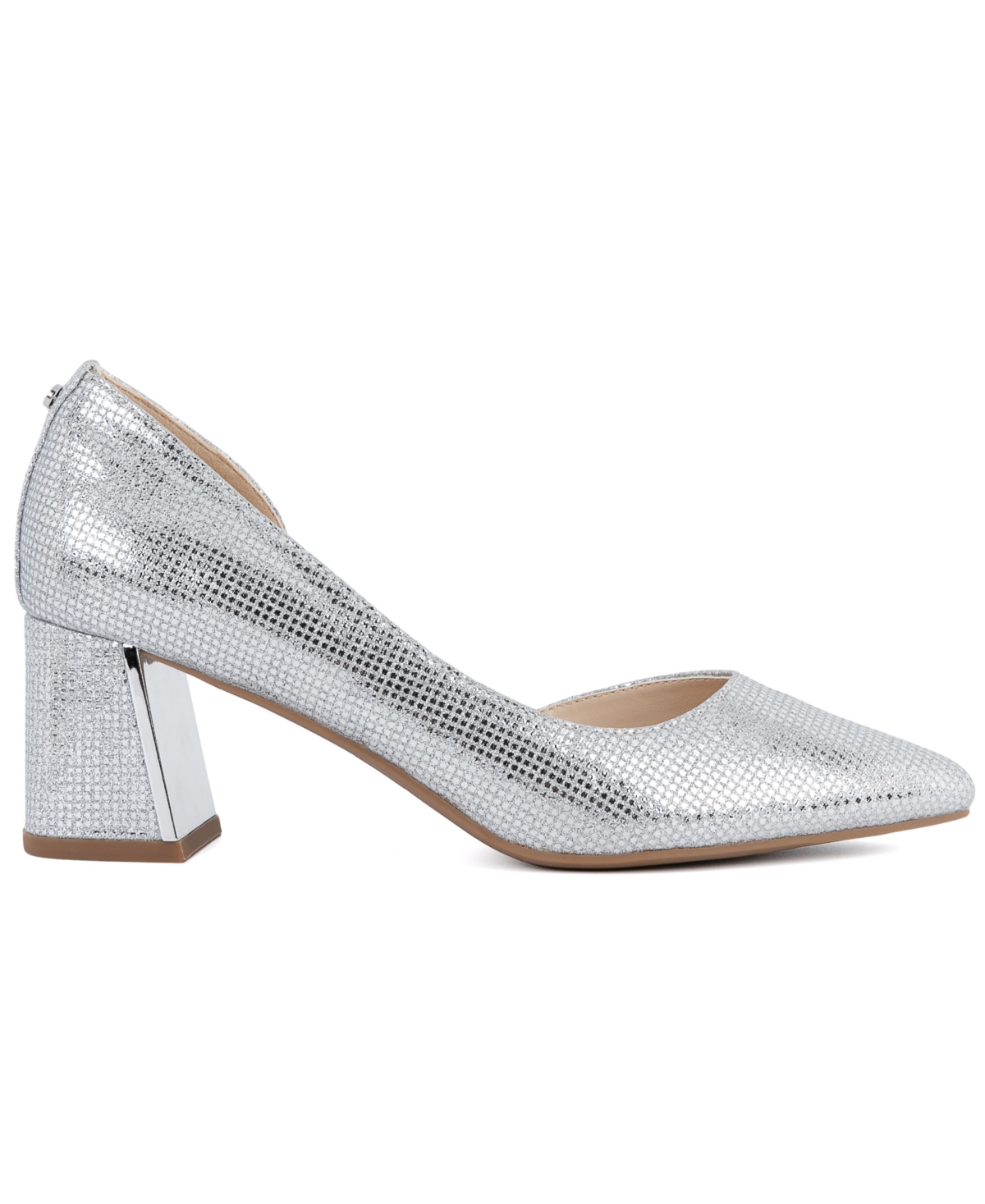 Shop Jones New York Women's Candor D'orsay Block Heel Pumps In Silver Glitter