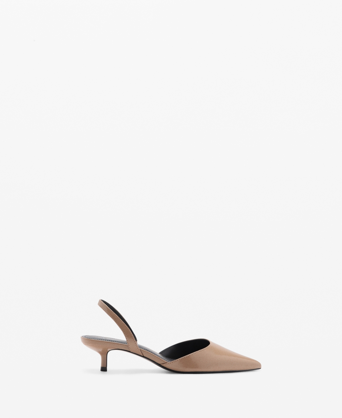 Mango Kitten-heel Pointed Shoes In Light,pastel Brown