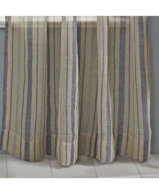 Bay Stripe Linen Sheer Curtain Panel - Rod Pocket and Hidden Back Tabs