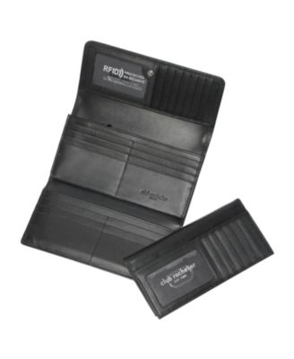 Ladies Leather Clutch Wallet with Checkbook and Gusset