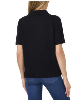 Women's Short Sleeve Polo Sweater 