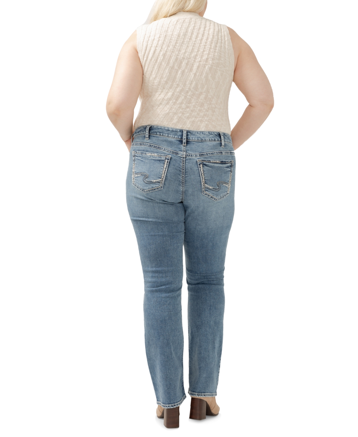 Shop Silver Jeans Co. Plus Size Elyse Mid-rise Comfort-fit Slim Bootcut Jeans In Indigo