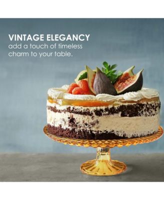 Rochester Footed Glass Cake Stand - Amber