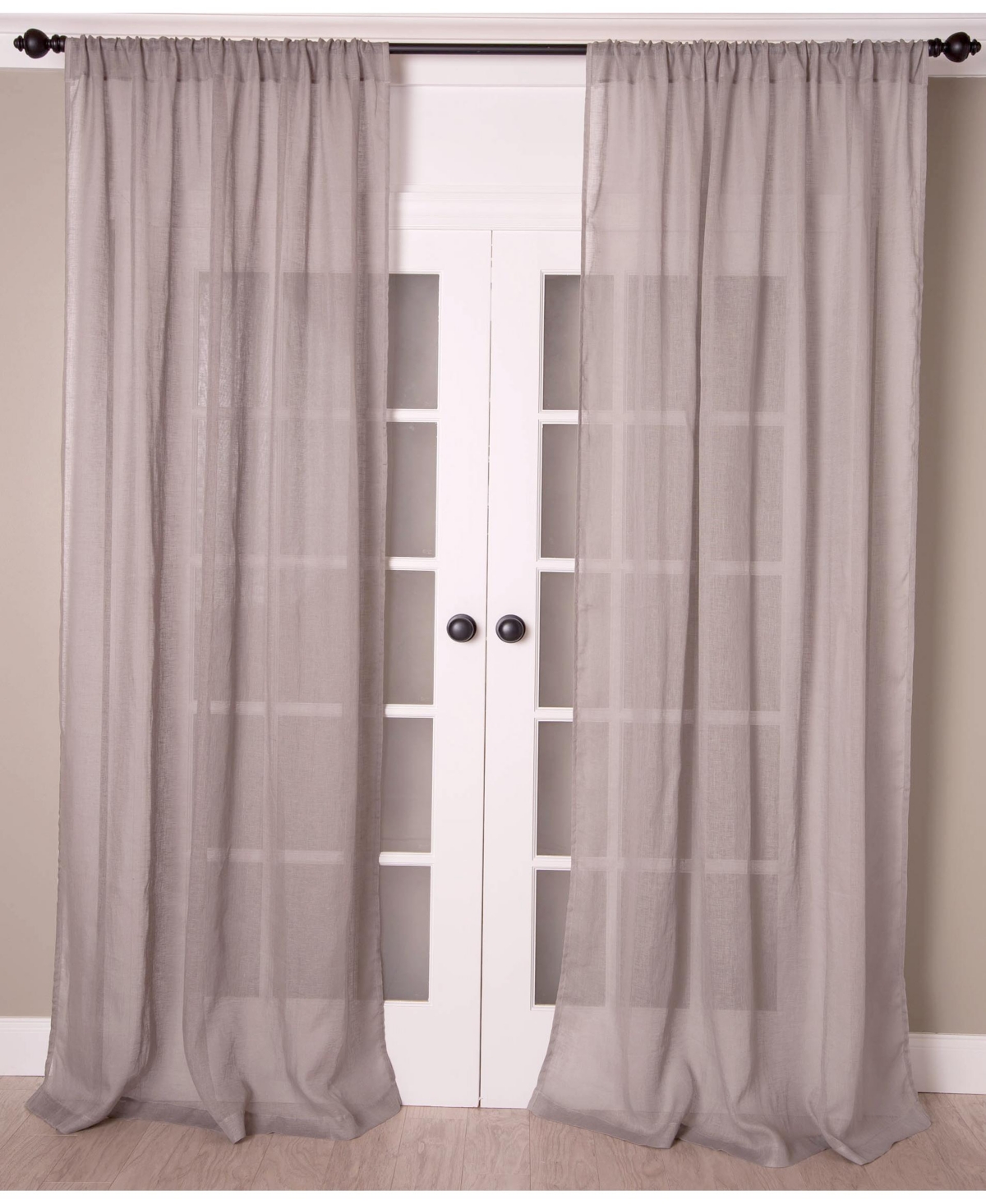 Superior Linen Sheer - Solid Linen Curtain Panel with Rod Pocket - Natural