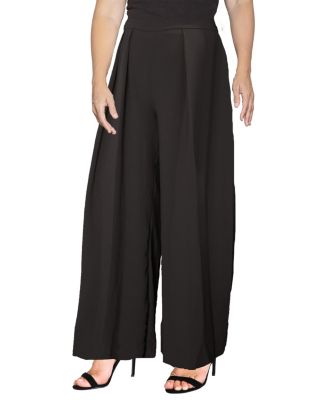 Plus Size High Rise Palazzo Wide Leg Pants