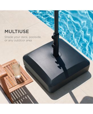 Fillable Mobile Umbrella Base Heavy Duty Market Stand w/ 4 Wheels, 2 Locks, 123lb Capacity