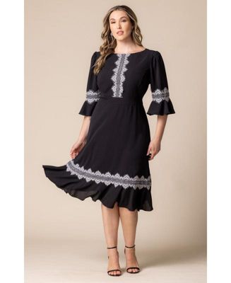 Plus Size Villa Lace Trim Cocktail Dress