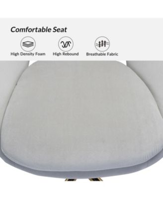 Modern Velvet Office Chair with Adjustable Swivel for Study Vanity