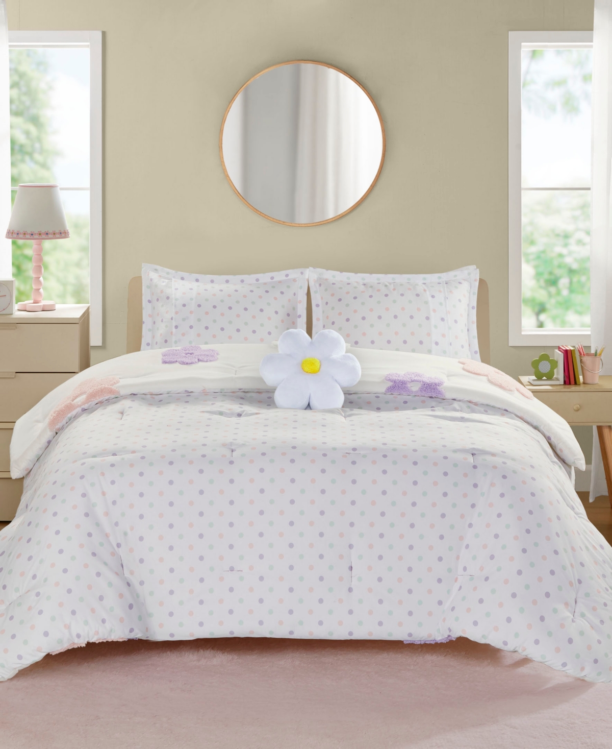 Urban Habitat Gracie Floral Reversible 4-pc. Comforter Set, Full/queen In White,purple