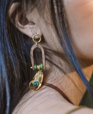 18K Gold Plated Natura Dangle Earrings