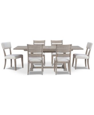 Sadie 7-Pc. Rectangular Dining Set (Table & 4 Ladder Back Chairs & 2 Upholstered Side Chairs), Created for Macy's