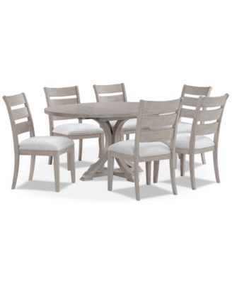 Sadie 7-Pc. Round Dining Set (Table & 6 Ladder Back Chairs), Created for Macy's