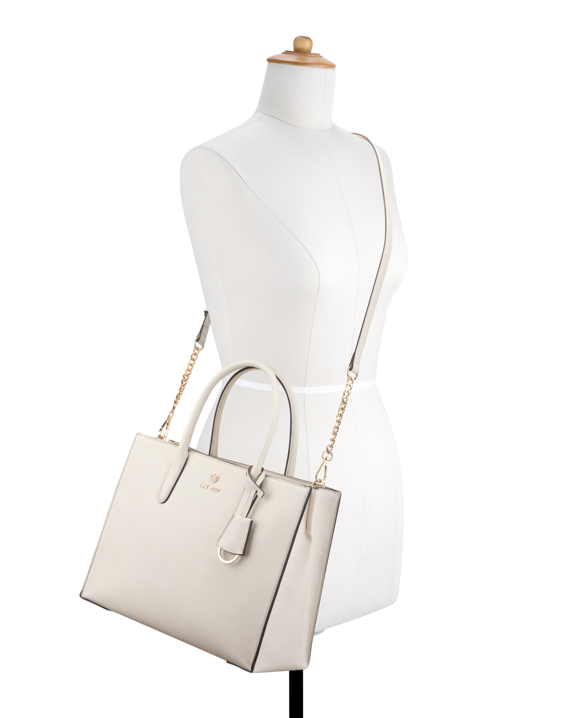 Shop Nine West Shoulder Strap Siera Shopper In Milk