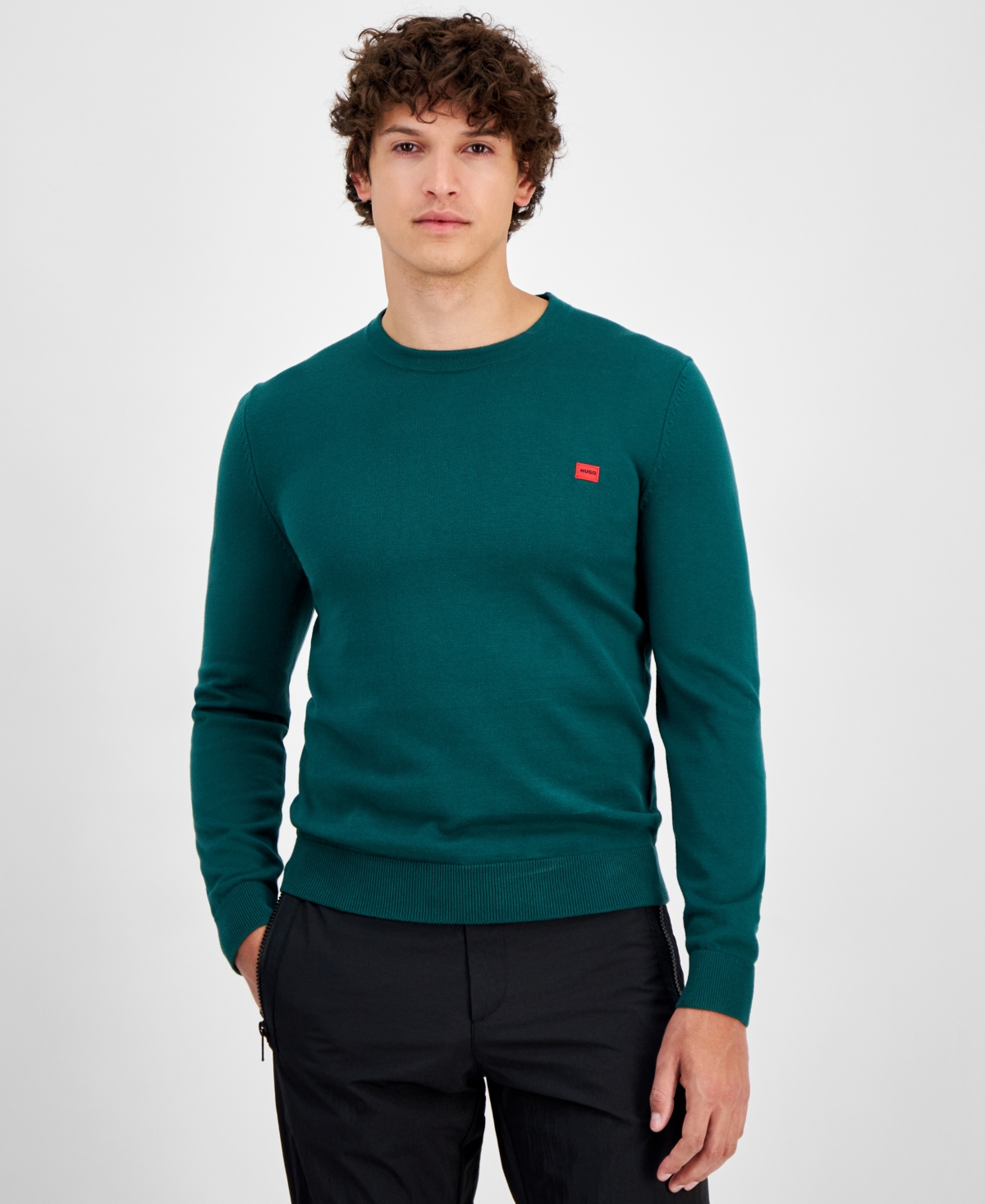 Hugo Boss Hugo By  Men's San Cassius Logo Sweater, Created For Macy's In Dark Green